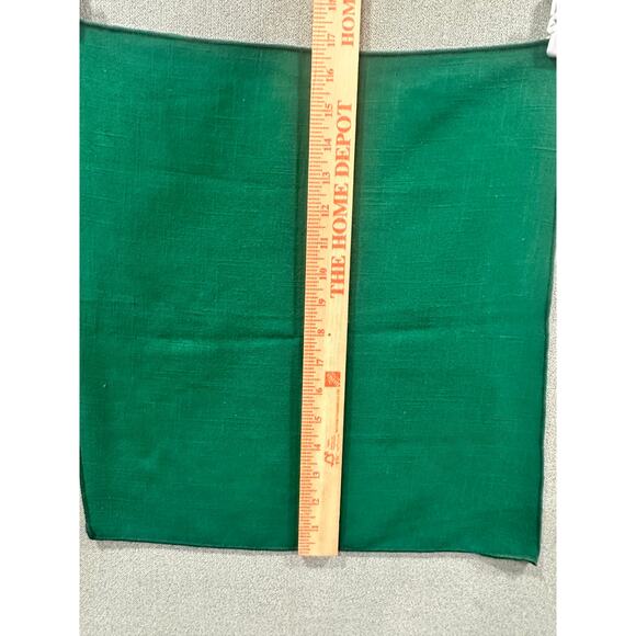 Vintage Handmade Linen Napkins Set of 6 Green Cloth Dinner Napkins 16x17 - Picture 7 of 8